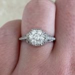 Center Cluster of Old European Cut Diamonds Hand f2 15880