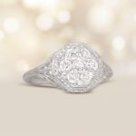 Engraved Center Diamond Cluster Walworth Ring 15881 artistic photo