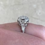 Prong-Set Diamond Cluster Octagonal Bezel Side Platinum 15881 f4