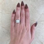 Center Cluster Square Halo Diamond Deloit Ring Hand f1 15882