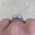 0.51 carat Total Diamond Cluster with Floral Filigree Basket f3 15882