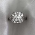 J color and VS2-SI1 clarity overall Diamond on Platinum Ring f5 15882