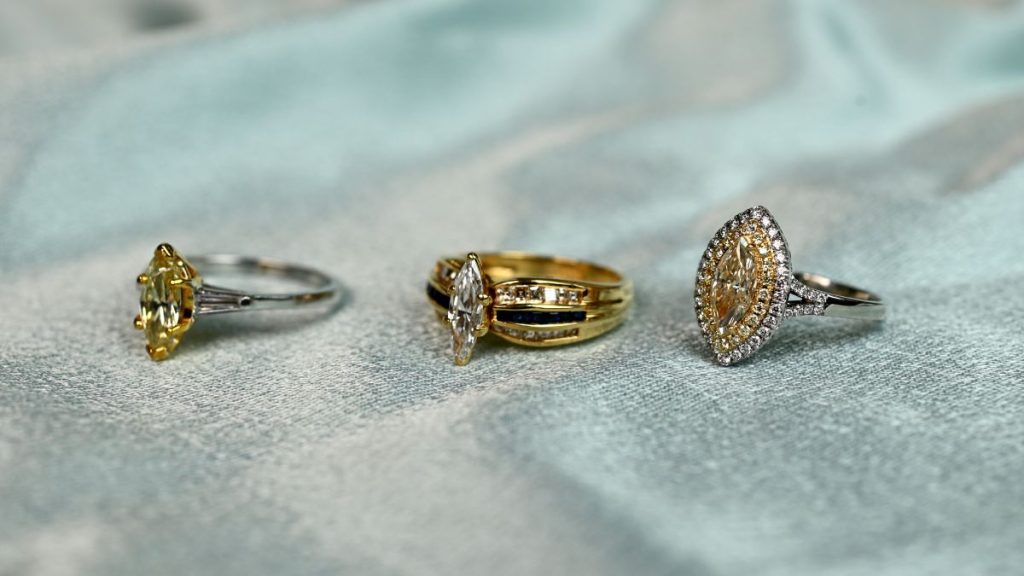 3 Marquise Shaped Diamond Engagement Rings