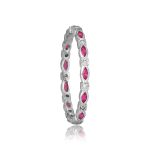 ruby and diamond designed band platinum eternity style Yardley Band 8687
