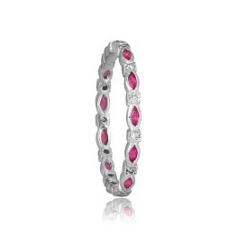 ruby and diamond designed band platinum eternity style Yardley Band 8687