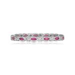 marquise cut ruby and round diamond alternating pattern platinum band Yardley Band 8687