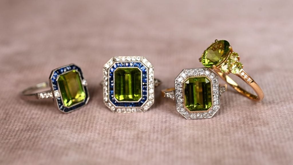 Group of Fine Peridot Cocktail and Engagement Rings EDJ