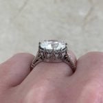 Old European Cut Diamond Center on Platinum Basket f3 HER039