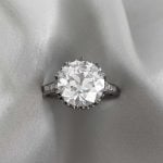 Art Deco Diamond Ring with Geometric Design and Heart-Shaped Motif f5 HER039