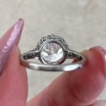 Prong-Set Old European Cut Diamond Platinum, Circa 1920 Back f6 HER039