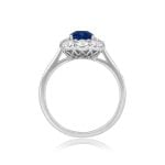 1.66ct Kashmir Sapphire center stone and Diamond cluster Collingswood Ring HER058