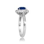 1.66 carat center cushion cut Kashmir Sapphire and Diamond Collingswood Ring HER058