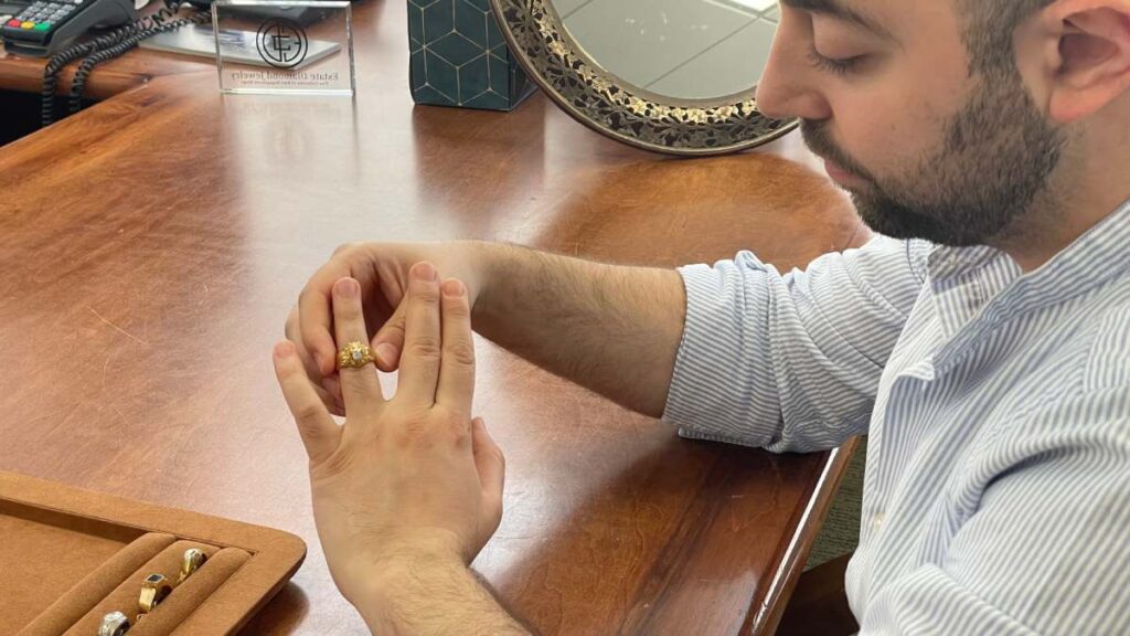 Mens Engagement Ring on Ben Khordipour Hand
