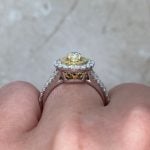 0.46 carat oval-cut yellow diamond center Basket Lerose Ring f3 ROM01