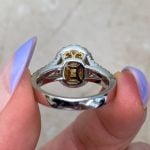 Oval-Cut Yellow Diamond with Double Halo Back f6 ROM01