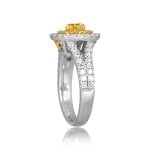 Yellow Oval Cut Diamond Double Halo yellow and white gold Lerose Ring ROM01