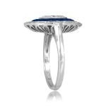 Marquise Diamond with Double Halo of diamond and sapphire Surama Ring 15571