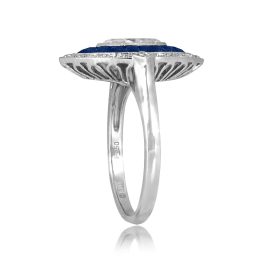 Marquise Diamond with Double Halo of diamond and sapphire Surama Ring 15571