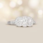 Three Stone Diamond Halo Hartland Ring 15733 artistic photo