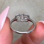 Back View Three-Stone Diamond on Platinum Engagement Ring f6 15733