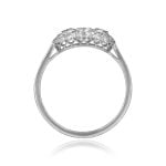 Three Stone old European and old mine Diamond ring with Halo Hartland Ring 15733