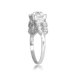 Art Deco 2.08 carat center Diamond with shoulder design Loag Ring, Circa 1930 15804
