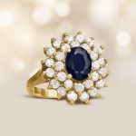 Vintage 1.08ct Oval Sapphire and Diamond Bethera Ring, Circa 1800 15811 artistic photo