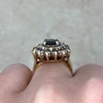 oval cut sapphire with double diamond cluster Basket View f3 15811