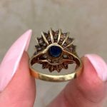 Sapphire and diamonds set in 14k yellow gold Back View f6 15811