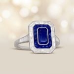Double Halo GIA Burma No-Heat Sapphire Willowstone Ring 15892 artistic photo