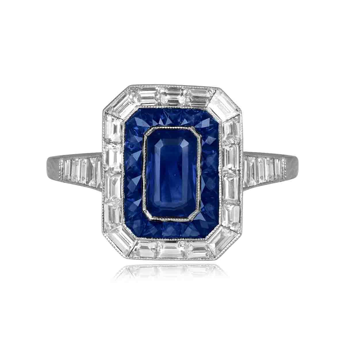 Stacked from 21 images. Method=C (S=1) double halo of sapphire and diamond stones with center sapphire stone Willowstone Ring 15892