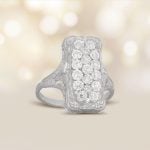 Old European Cut Diamond Elongated Platinum Barclay Ring 15893 Artistic photo