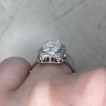 Bezel-Set Old European Cut Diamonds Barclay Ring f3 15893