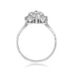 Old European Cut multiple Diamonds Elongated Platinum Barclay Ring 15893