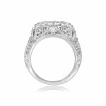detailed designed Old European Cut Three-Stone Diamond Foster Ring 15894