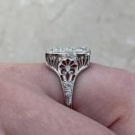 Side Finger View Plainville Ring with scalloped design f4 15895