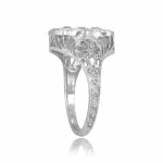 Three-Stone Diamond ring with Elongated design Platinum Plainville Ring 15895