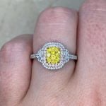 Round Brilliant Yellow Diamonds Prong-Set in 18k Yellow gold Finger Picture f2 15896