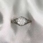 0.52 carat TDW Diamond Cluster in Hexagonal Shape White Backdrop f5 15900