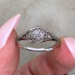 Prong-Set Diamond Cluster Set in Platinum Shank Back View f6 15900