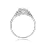 Center Cluster Diamond Platinum ring with Filigree Lyme Ring 15900