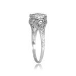 Center diamond Cluster Platinum Filigree Lyme Ring 15900