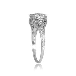 Center diamond Cluster Platinum Filigree Lyme Ring 15900