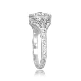 Center Diamond Cluster filigree Platinum Filigree Malcolm Ring 15902