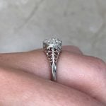 Diamond on Platinum Engagement Ring Trappe Ring Side Finger f4 15904