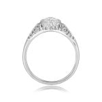 Platinum ring with Filigree design Center Diamond Cluster Trappe Ring 15904