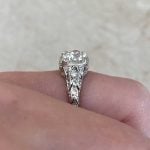 Vintage Diamond Engagement Ring Side Finger Pomfret Ring f4 15905