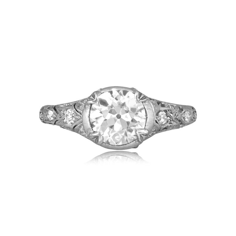 Edwardian Era GIA 1.17ct Diamond Pomfret Ring, Circa 1910