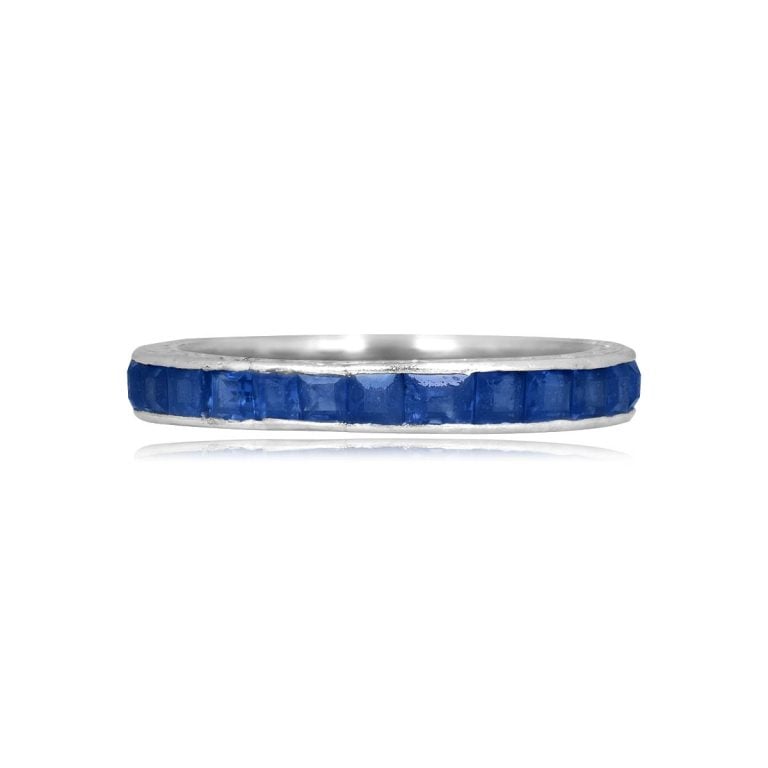 Art Deco Sapphire Eternity Ripley Band, Circa 1930 2.8mm