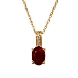 0.90 carat oval ruby stone with diamonds along the hook Winfall Necklace 15922